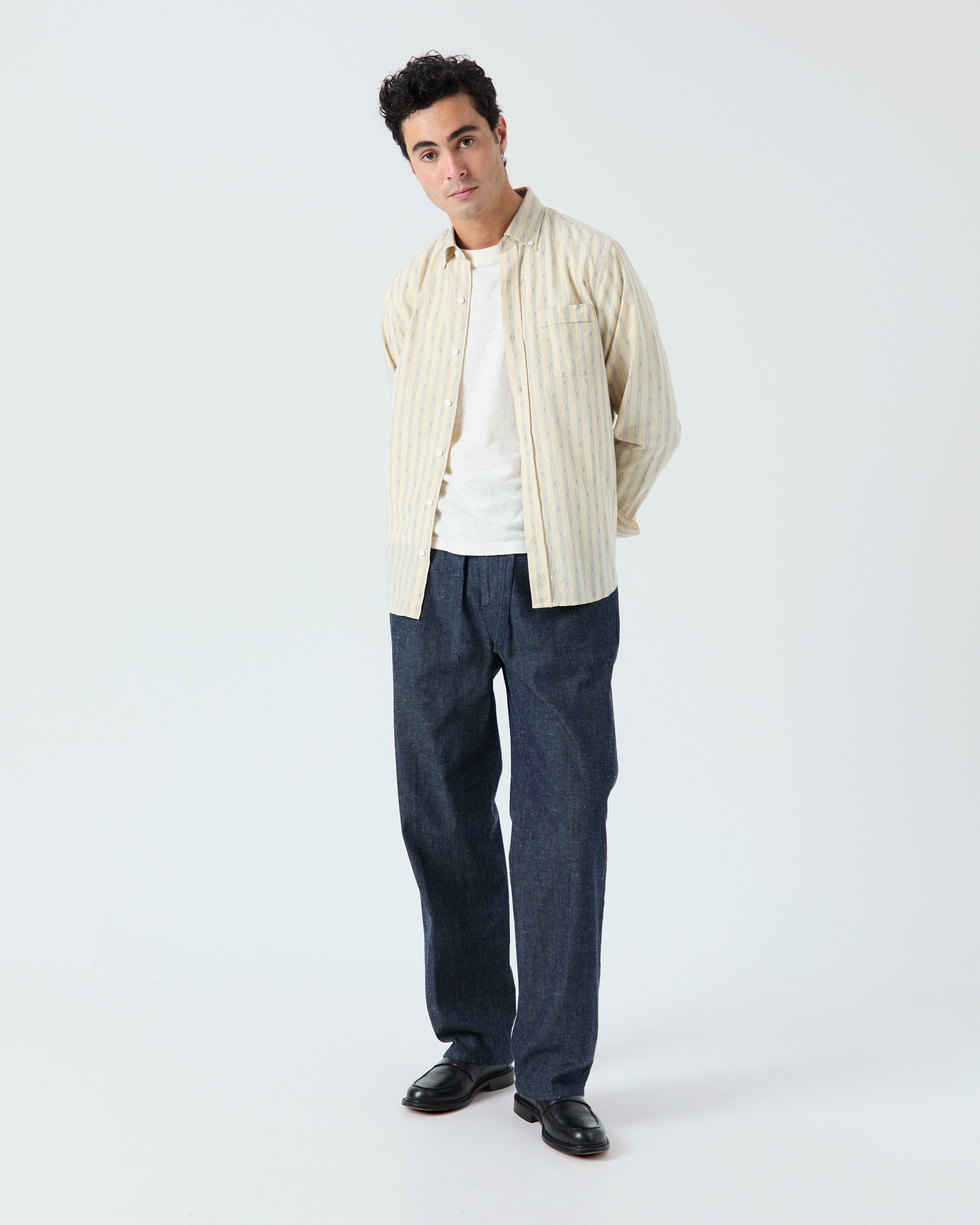 Chemise Calvi écru et bleu ciel