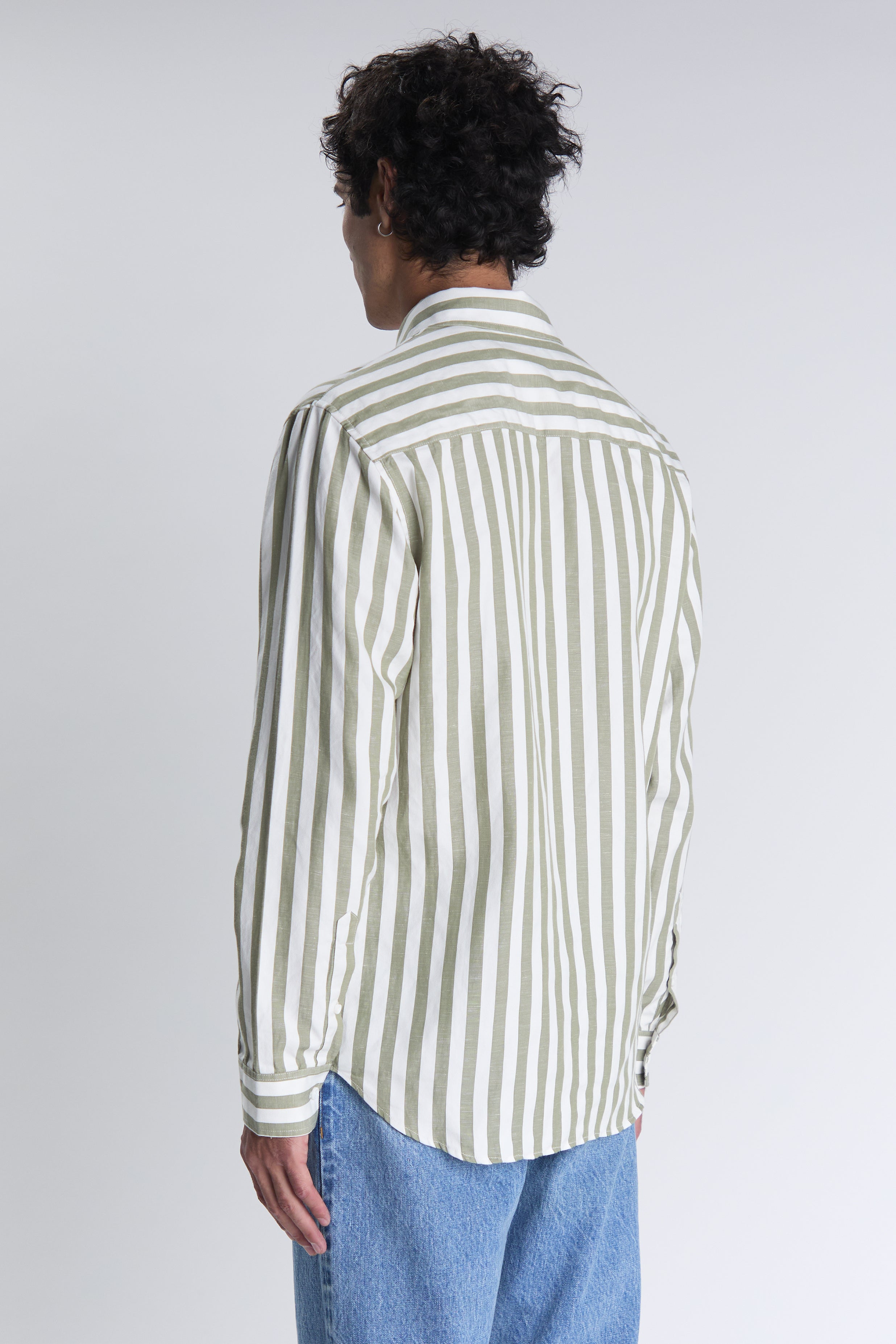 Chemise Calvi kaki blanc
