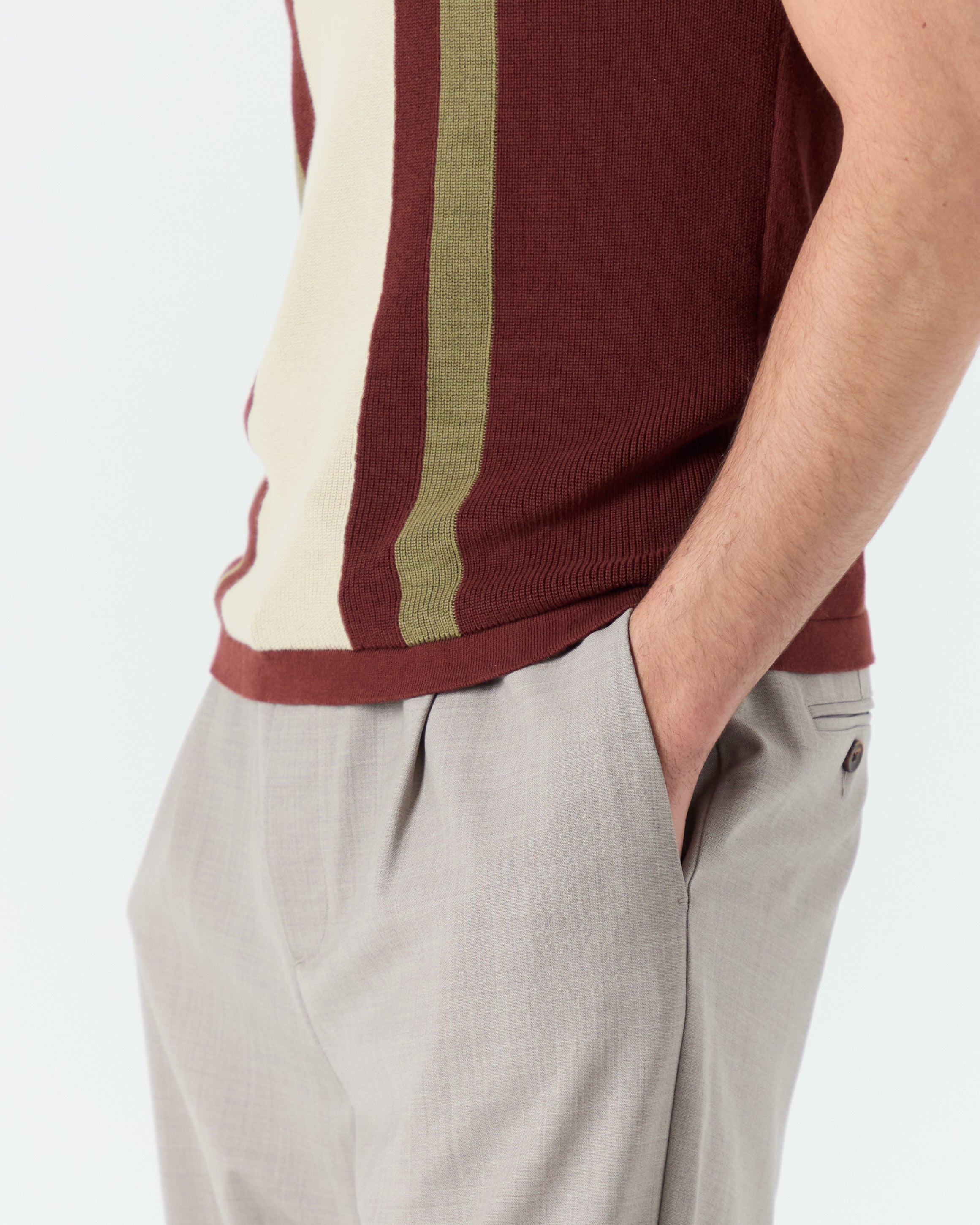 Numana polo in terracotta stripes