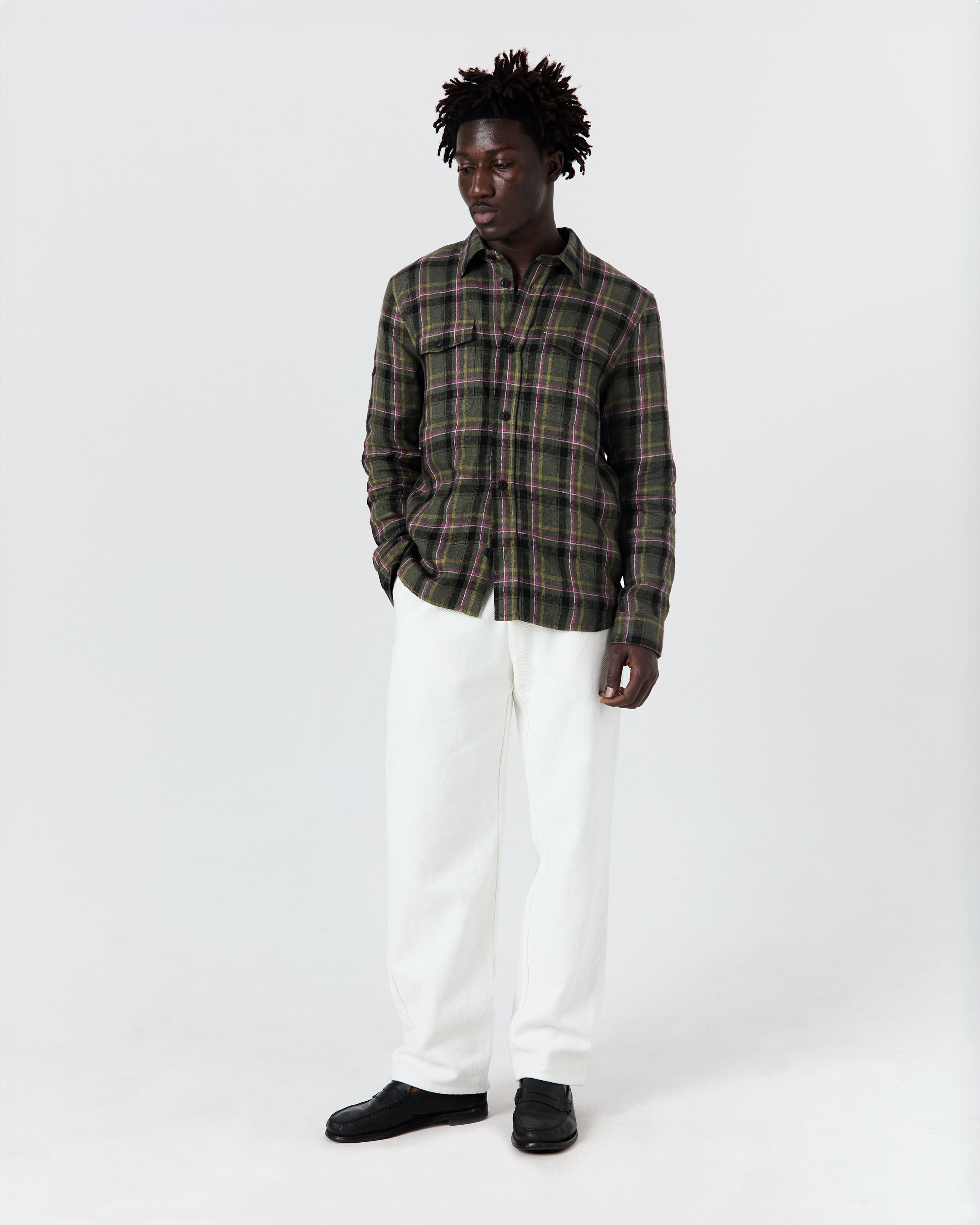 Milo overshirt in khaki check